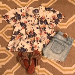 Urban outfitters Floral peplum top